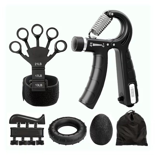 Grip Strength Trainer Set Wiht Finger Trainer Hand Grip Enhancer Finger Stretcher Grip Ring Muscle Decompression Ball