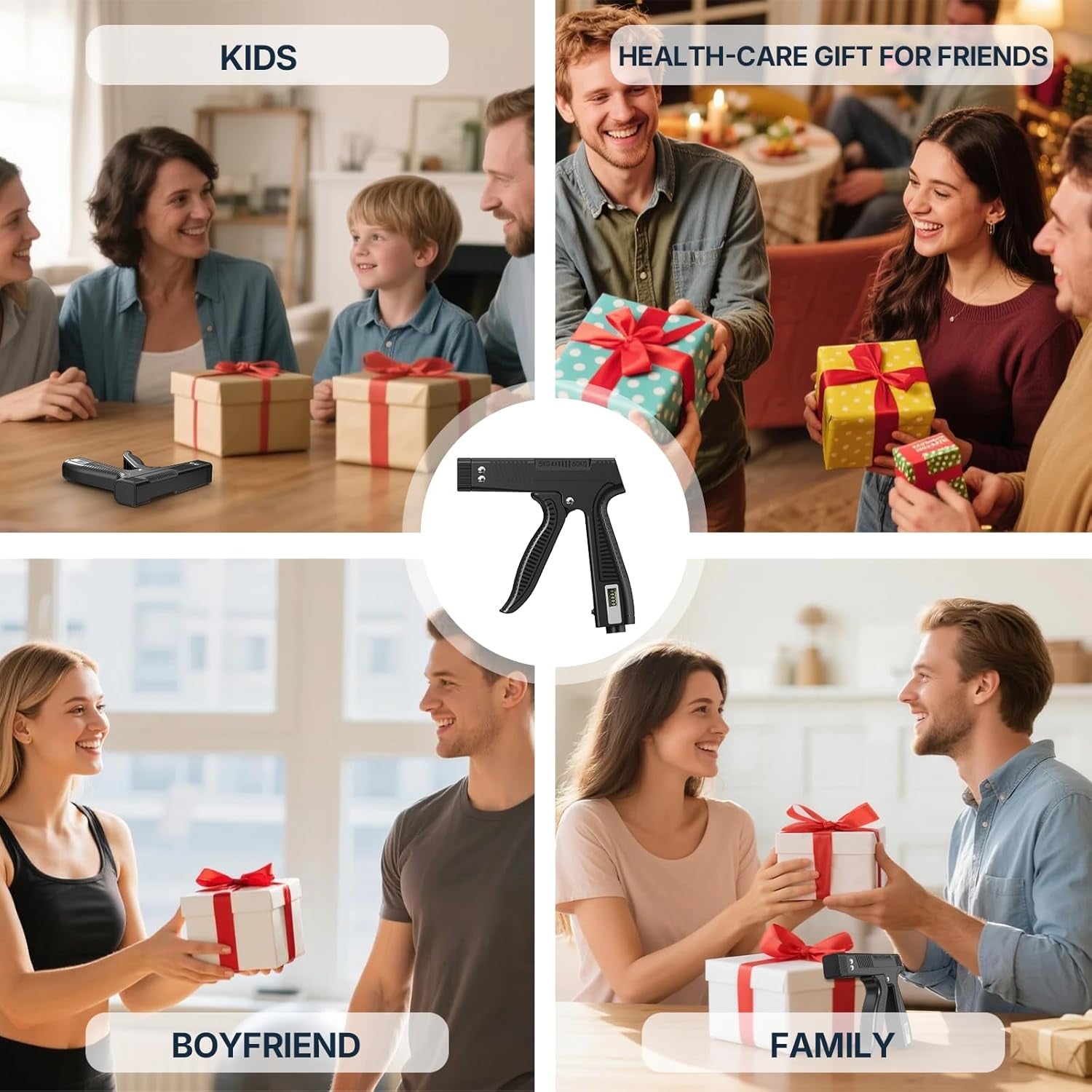 Grip Strength Trainer with Finger Exerciser, Digital Counter Adjustable Hand Grip Strengthener for Strength Training, Recovery and Muscle Building