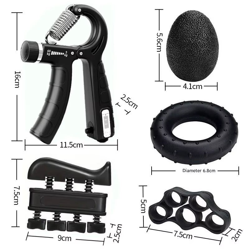 Grip Strength Trainer Set Wiht Finger Trainer Hand Grip Enhancer Finger Stretcher Grip Ring Muscle Decompression Ball